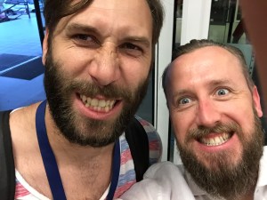 Przemek and Me showing off our savageness!